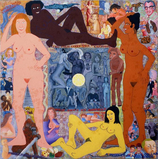 '4 Goddesses, 4 Races' painted 1979 by Henry Sultan