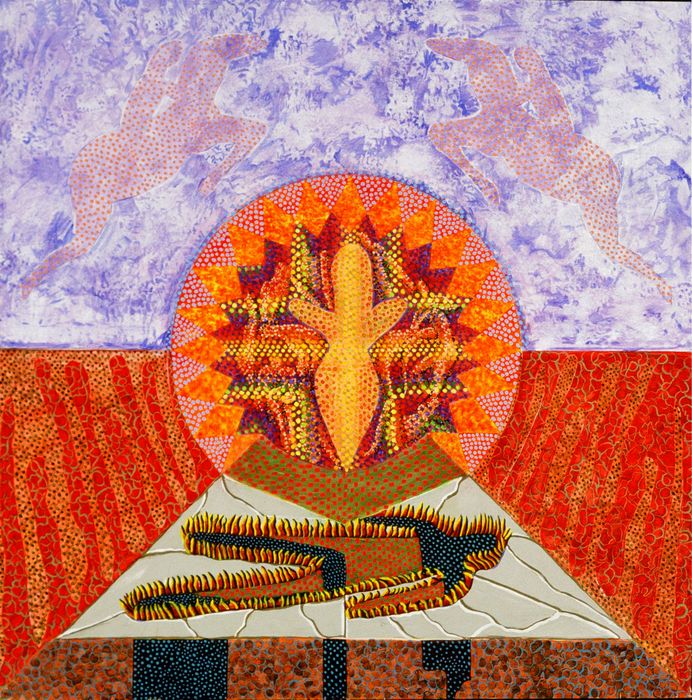 'Four Deities Mandala' painted by Henry Sultan.