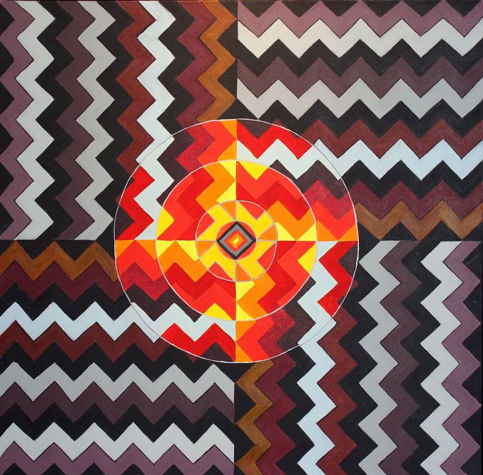 FIRE MANDALA #2, painted by Henry Sultan. Click to enlarge