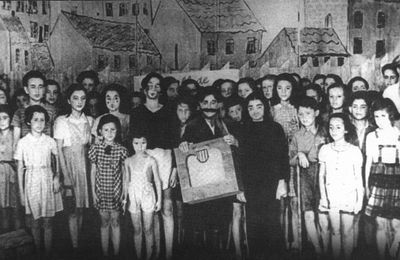 Original cast of the musical Brundibar in Terezin. Click to enlarge.