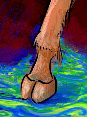 The Devil's goat hoof; dream sketch by Wayan.