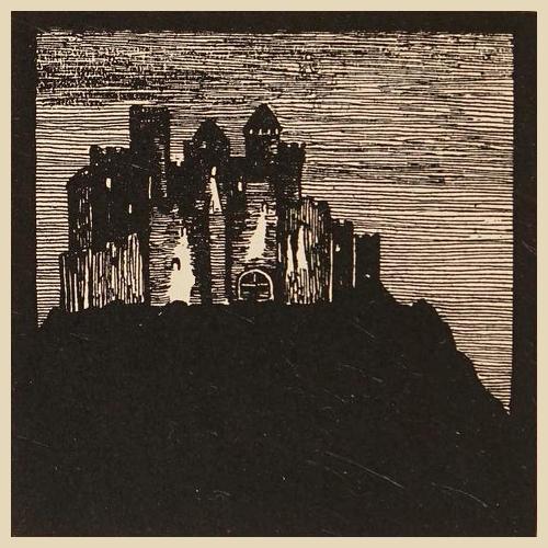 Silhouette of a castle; dream sketch by Judith Masefield