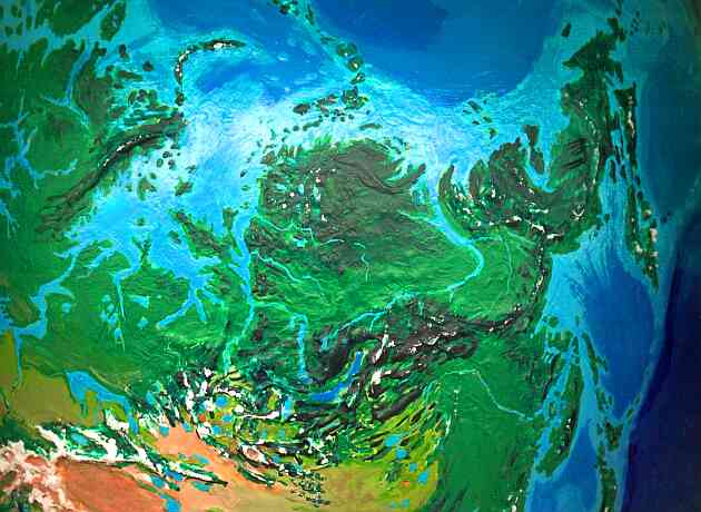 Orbital photo of Dubia, a possible future Earth. Siberia, the world's breadbasket.