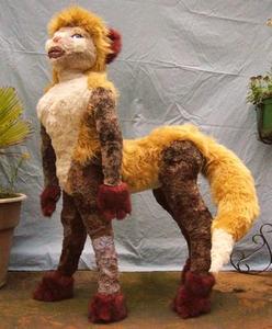 Vixtoria, a lifesize foxtaur plushie by Wayan.