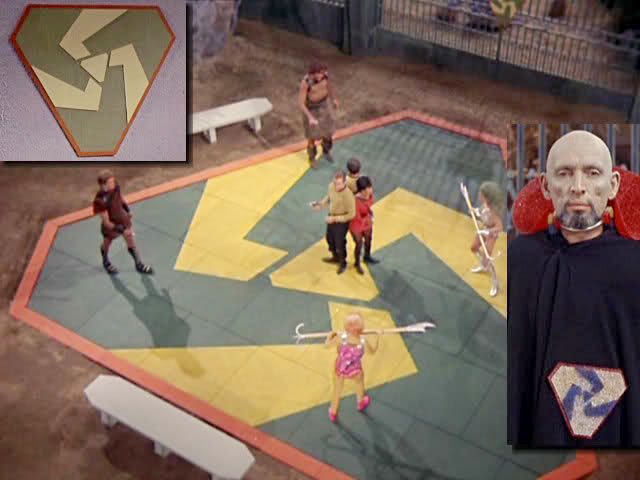 A Star Trek scene: the gladiators' arena on Triskelion.