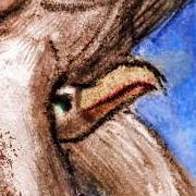 Hawk-man crotch: a hawkhead for a penis! Detail of dream sketch by Wayan.