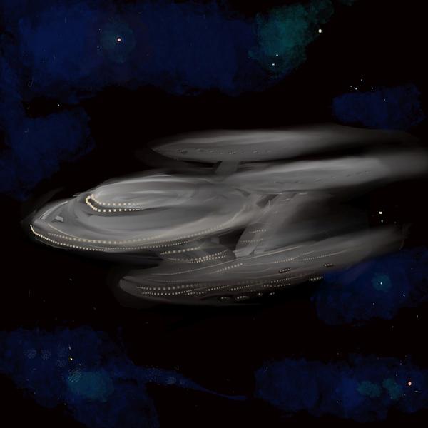 The Starship Enterprise; dream sketch by Wayan.