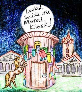 Krelkin finds her Leading Man--but he's locked inside the Moral Kiosk!