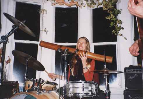 Nic Griffin, drummer and vocalist for The Krelkins, a San Francisco band. Photo by Ingrid Larson.