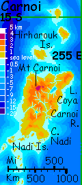 Map of Carnoi, in the Gaiila land-cluster, a world-building experiment.