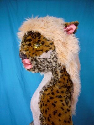 'Silky', a lifesize soft-sculpture of a cat-taur, by Wayan.