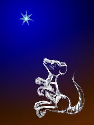 Rat looks at a star. Dream sketch by Wayan.