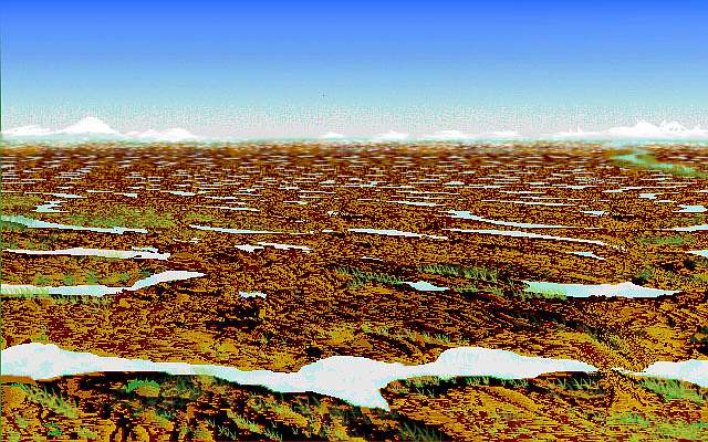 Sketch of southern tundra of Continent 3 on Pegasia, an Earthlike moon.