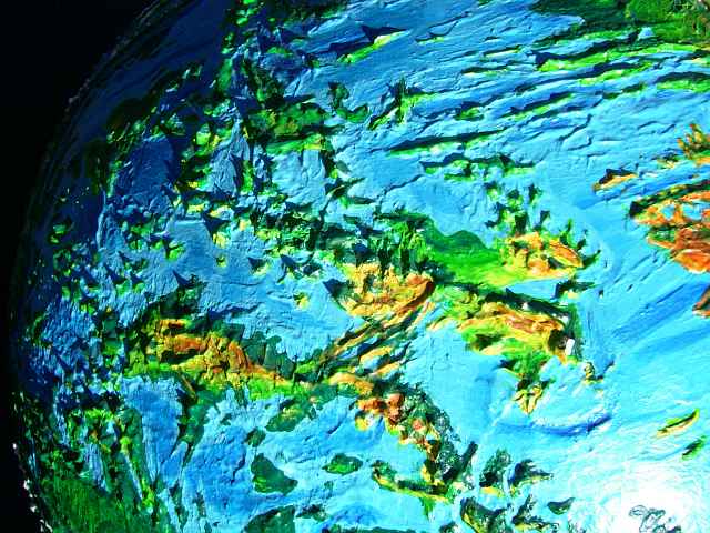 Sketchmap of the continent of Hawai'i on Siphonia, an Earth with 90% of its water siphoned off. Sea level here is 4.9 km below Earth's; the Hawaiian seamount chain, Necker Ridge and the Line Islands have fused into a small continent. Click to enlarge.