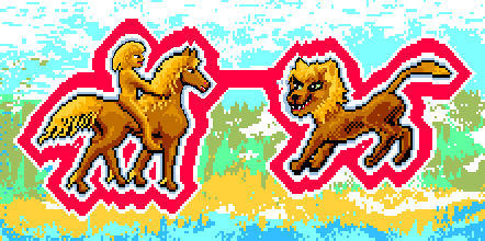 My horse faces a lion