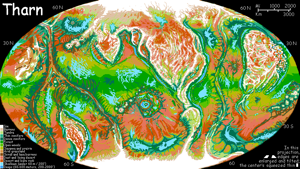 Map of Tharn, a Mars-sized moon orbiting a hot Jupiter.