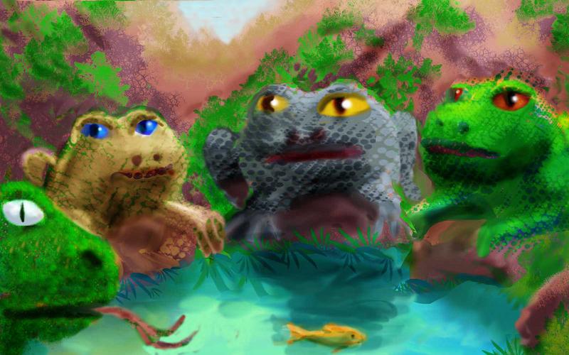 Giant toads; dream by Michel Leiris 1933; sketch by Wayan 2025