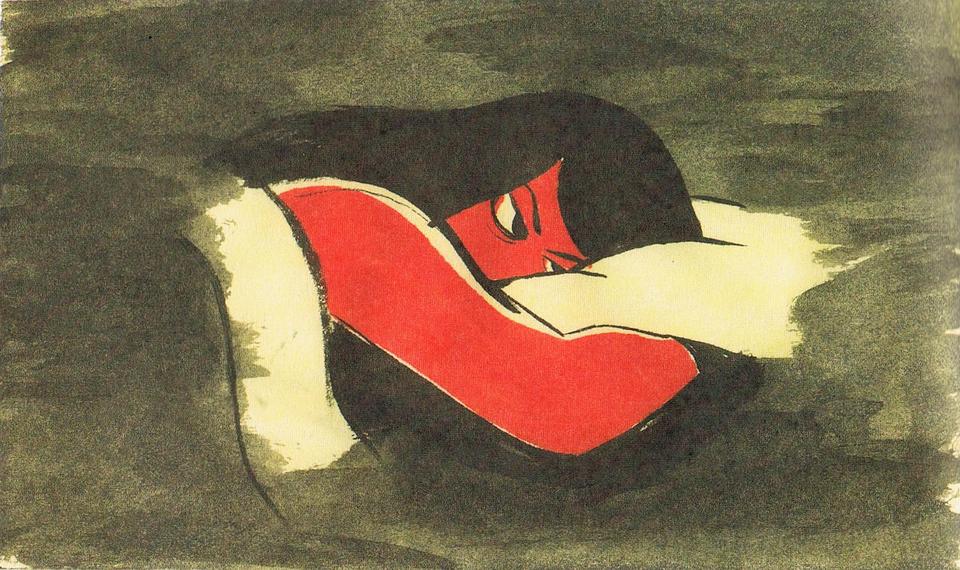 Sketch of interrupted dream by Miranda Tacchia. Click to enlarge.