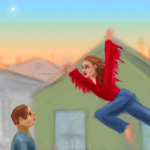 My arms have only a few feathers, but I fly anyway--it's in the mind! Dream sketch by Wayan.